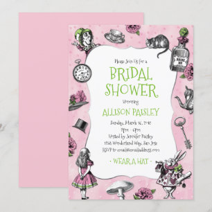 Invitación Alicia en el País de las Maravillas: ducha de novi