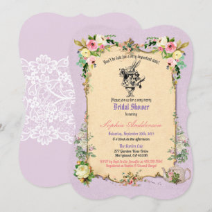 Invitación Alicia en el país de las maravillas ducha de novia