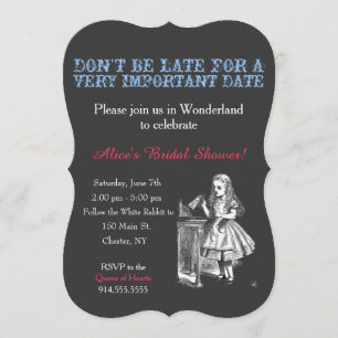 Invitación Alicia en el país de las maravillas ducha de novia
