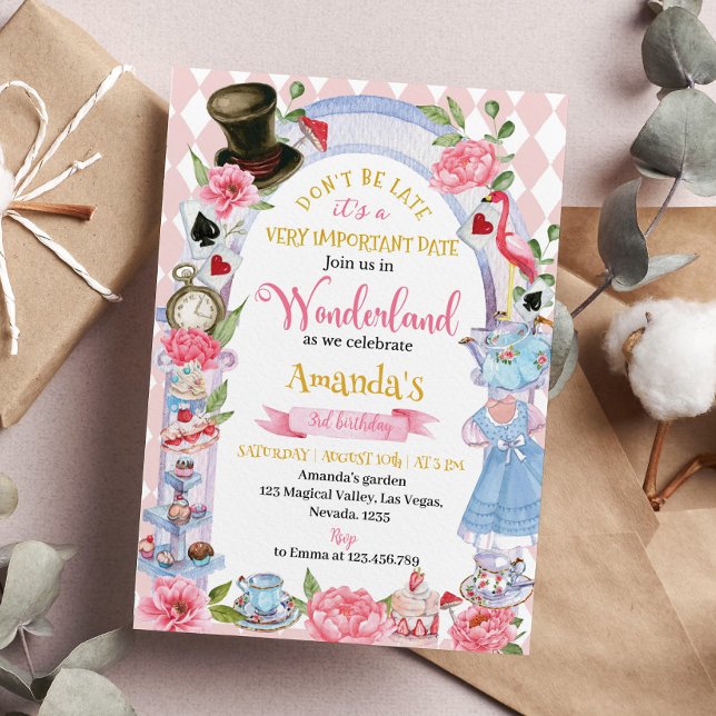 Invitación Alicia en el país de las maravillas Fiesta de té p (Subido por el creador)