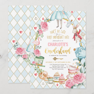 Invitación Alicia en el país de las maravillas Fiesta del té