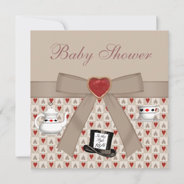 Invitación Alicia en el país de las maravillas invita a un Fi (Anverso)