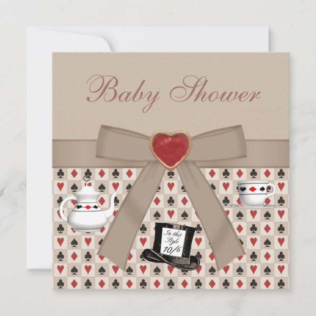 Invitación Alicia en el país de las maravillas invita a un Fi (Anverso)