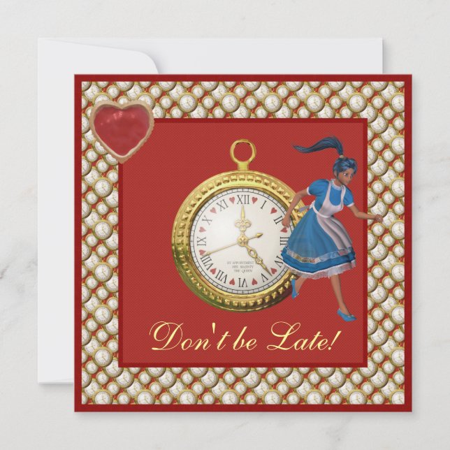 Invitación Alicia en el país de las maravillas invita a un Fi (Anverso)