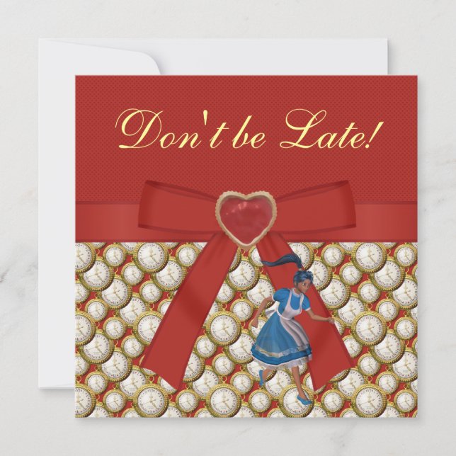 Invitación Alicia en el país de las maravillas invita a un Fi (Anverso)