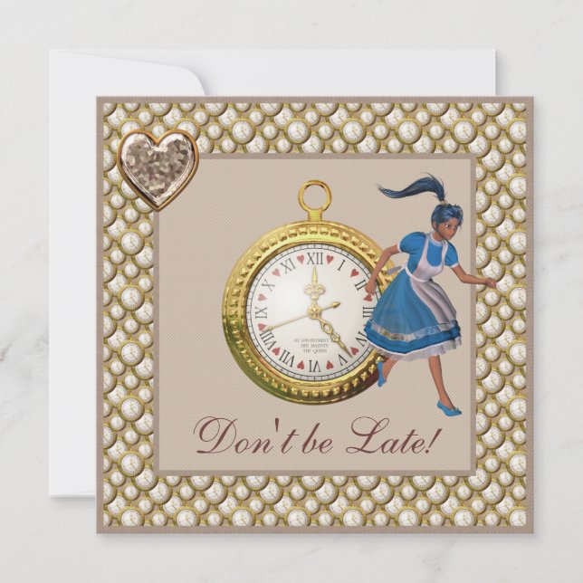 Invitación Alicia en el país de las maravillas invita a un Fi (Anverso)