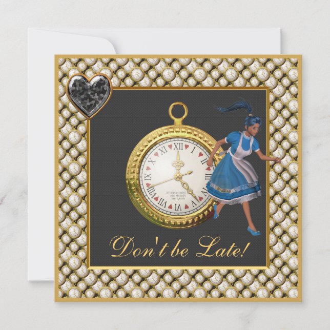 Invitación Alicia en el país de las maravillas invita a un Fi (Anverso)