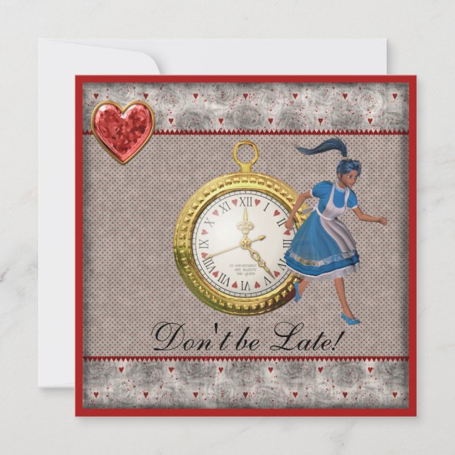 Invitación Alicia en el país de las maravillas invita a un Fi (Anverso)