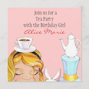 Invitación Alicia En El País De Las Maravillas Invita Fiesta 