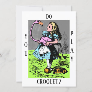 Invitación Alicia en el país de las maravillas "¿Juegas croqu