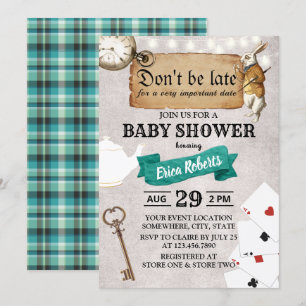 Invitación Alicia en el país de las maravillas no sea un Baby