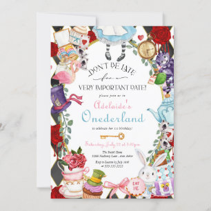 Invitación Alicia en el país de las maravillas - primer cumpl