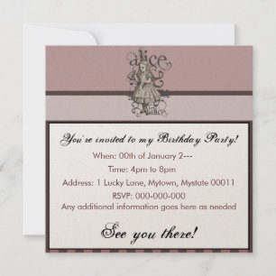 Invitación Alicia En El País De Las Maravillas (Rosa)