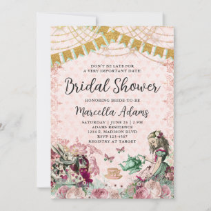 Invitación Alicia en el país de las maravillas, Rubor y ducha