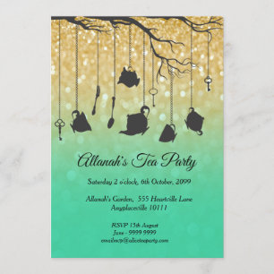 Invitación Alicia en el país de las maravillas, sin cumpleaño