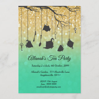 Invitación Alicia en el país de las maravillas, sin cumpleaño