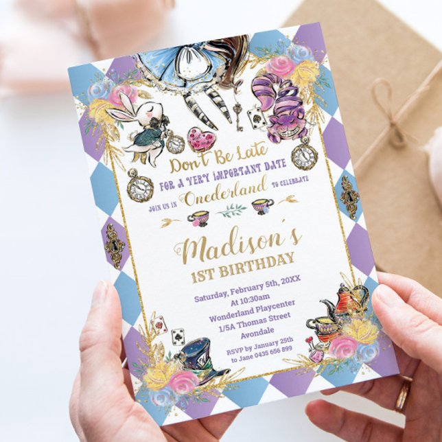 Invitación Alicia en el país de las maravillas Té de cumpleañ (Subido por el creador)