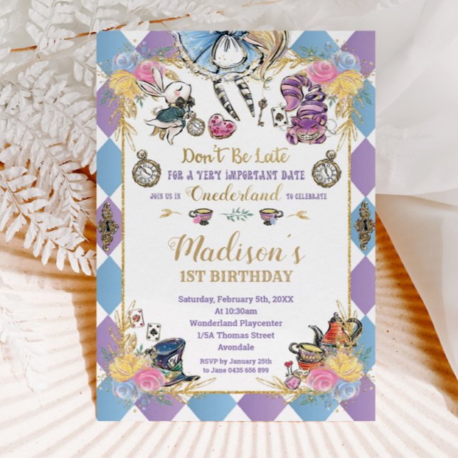 Invitación Alicia en el país de las maravillas Té de cumpleañ (Subido por el creador)