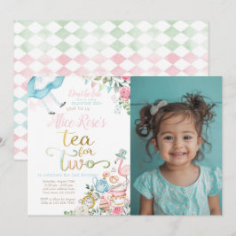 Invitación Alicia en el país de las maravillas, té por dos cu