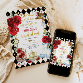 Invitación Alicia en el Roses Rojos del Oeste del Primer Cump