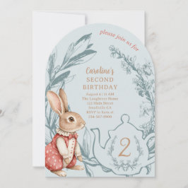 Invitación Alicia en el segundo cumpleaños del conejito de Ma