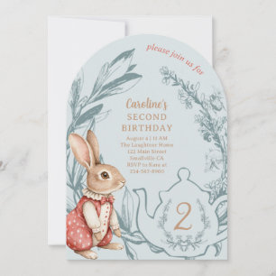 Invitación Alicia en el segundo cumpleaños del conejito de Ma