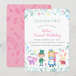 Invitación Alicia en el té de las maravillas por dos segundos