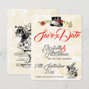 Invitación Alicia en la boda del país de las maravillas salva