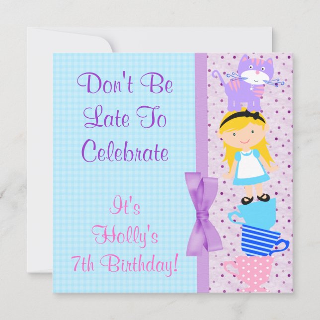 Invitación Alicia En La Celebración Del Cumpleaños Del País D (Anverso)