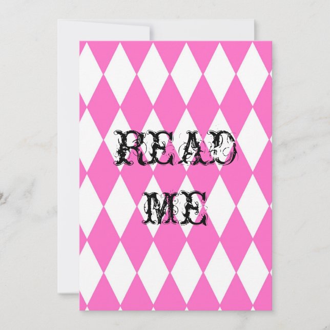 Invitación Alicia en la ducha de la tierra de las maravillas (Anverso)