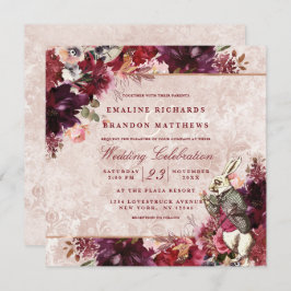 Invitación Alicia en la elegante plaza de bodas de la época d