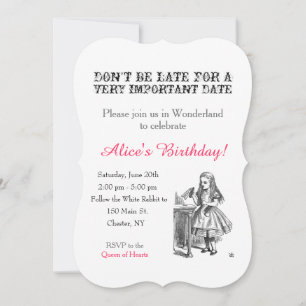 Invitación Alicia en la fiesta de cumpleaños de Wonderland pe