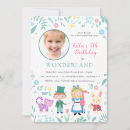Invitación Alicia en la fiesta de cumpleaños del país de las
