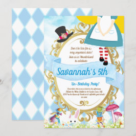 Invitación Alicia en la fiesta de cumpleaños del país de las