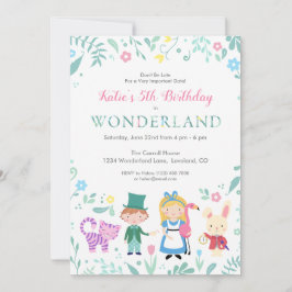 Invitación Alicia en la fiesta de cumpleaños del país de las