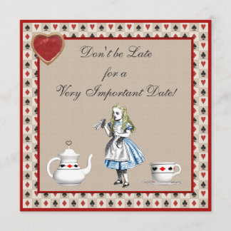 Invitación Alicia en la fiesta del té de Baby Shower del país