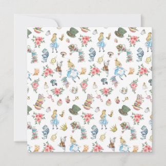 Invitación Alicia en las servilletas de la fiesta de cumpleañ