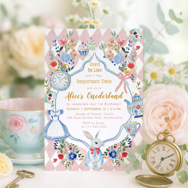 Invitación Alicia en ONEderland 1er cumpleaños Whimsical (Subido por el creador)