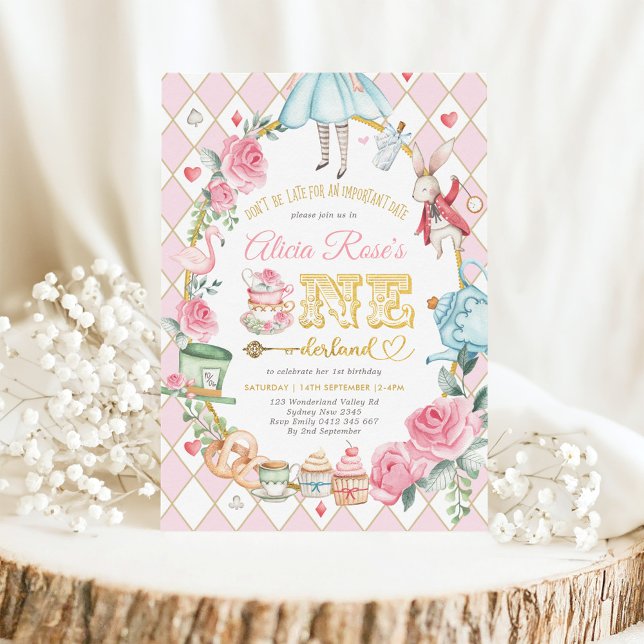 Invitación Alicia en ONEderland Fiesta de té de cumpleaños (Subido por el creador)