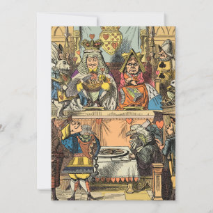 Invitación Alicia en personajes del gato de Cheshire en el pa