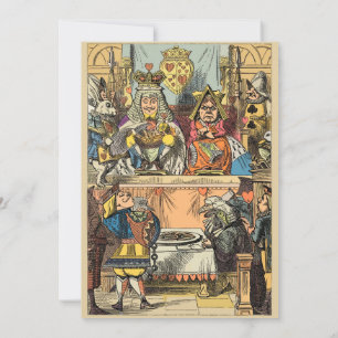 Invitación Alicia en personajes del gato de Cheshire en el pa