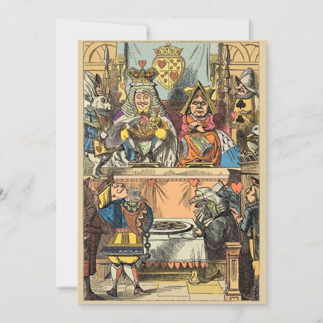 Invitación Alicia en personajes del gato de Cheshire en el pa (Reverso)