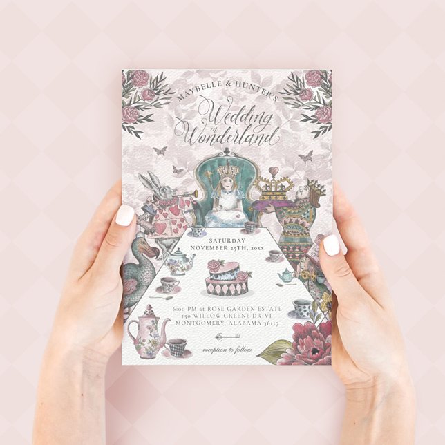 Invitación Alicia en un Boda de cuento de hadas Fiesta de té (Subido por el creador)