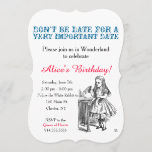 Invitación Alicia en vintage del personalizado de la fiesta
