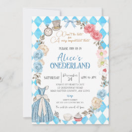 Invitación Alicia es el país de origen, fiesta de cumpleaños 