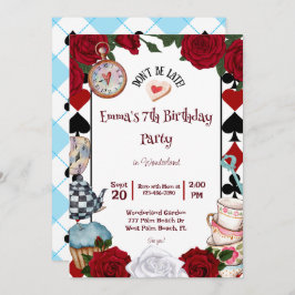 Invitación Alicia, Fiesta del té, en la fiesta de cumpleaños