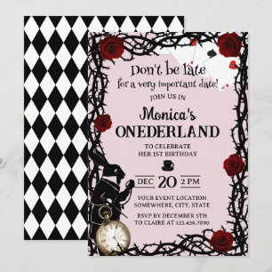 Invitación Alicia linda en el Chica del país de las maravilla