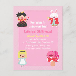 Invitación Alicia linda en la fiesta de cumpleaños de las chi