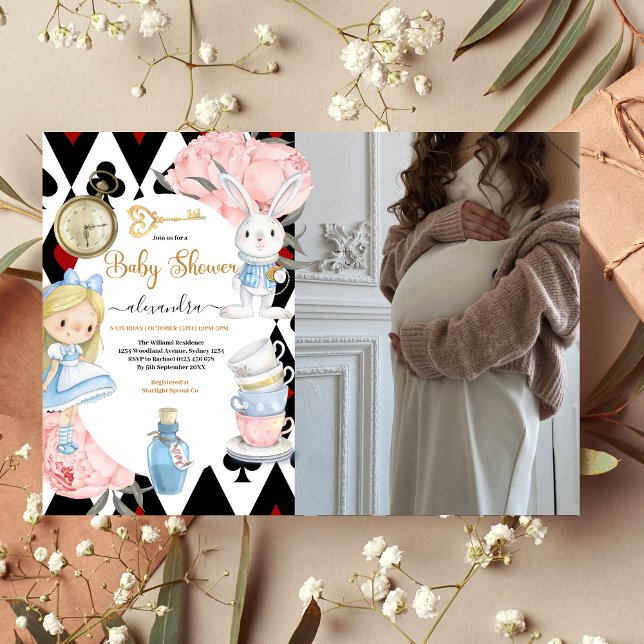 Invitación Alicia mágica en Baby Shower de la tierra de las m (Subido por el creador)