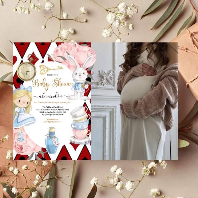 Invitación Alicia mágica en Baby Shower de la tierra de las m (Subido por el creador)